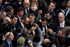 Macron scuffle Scuffles break out as France’s Macron visits farm fair