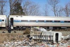 Train carrying Republican lawmakers hits truck, leaving one dead