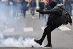 French protest France: Teargas used against students backing three-month strike