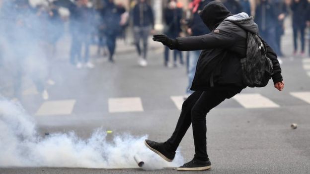 France: Teargas used against students backing three-month strike