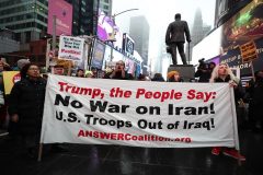 Anti-war activists in New York City protest against Trump’s Middle East policy