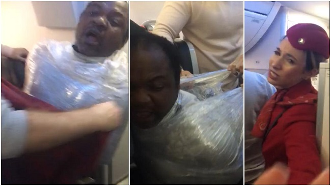 Turkish police wraps Cameroonian man in plastic bag before boarding plane