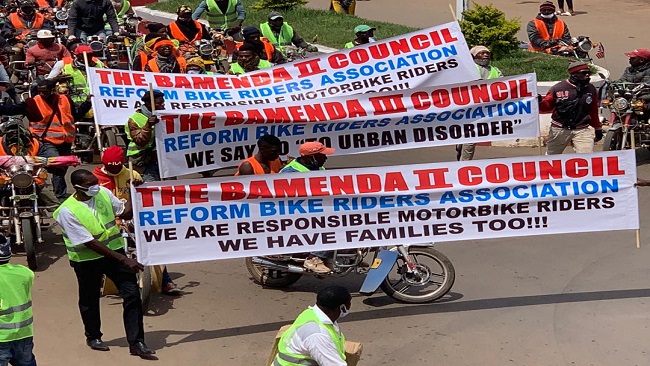 French Cameroun-funded bike riders group organises protest in Bamenda