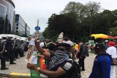 Anti Biya protest in Brussels Brussels: Belgian police fire tear gas at anti Biya protesters