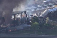 US: Arizona bridge burns, partially collapses after train derailment near Tempe Town Lake