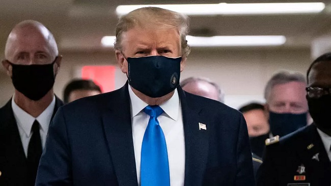 US: Trump seen wearing face mask in public for first time