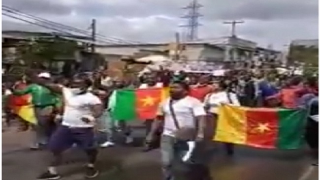 French Cameroun protesters call for end to bloodshed in Southern Cameroons