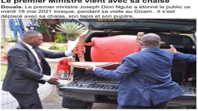 Dion Ngute-Laurent Esso Palaver: PM travels to Douala with his own seat, carpet, food and drinking water