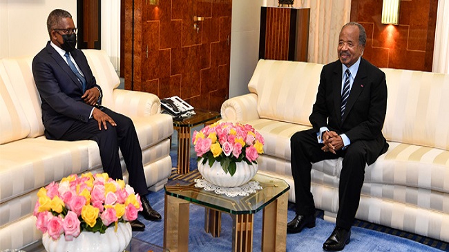 French Cameroun: Nigerian business tycoon Dangote meets Biya