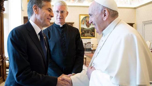 Blinken meets Pope Francis as US bishops campaign to deny Biden Communion