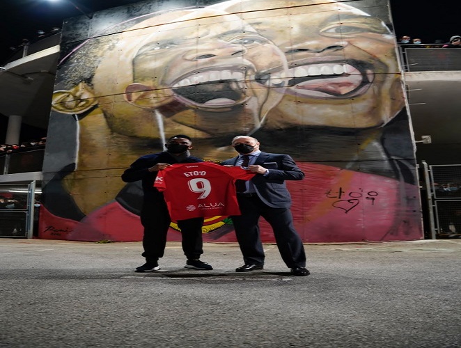 Football: RCD Mallorca unveils mural dedicated to Samuel Eto’o