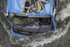 Spain: Five killed after bus plunges into river