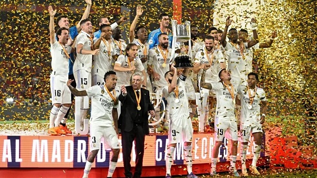 Football: Real Madrid beat Osasuna to win first Copa del Rey title in nearly a decade
