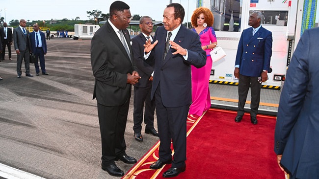 Biya and wife are back in Yaoundé after a-month in Europe