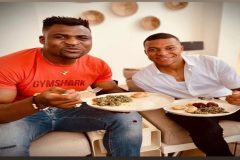 Kamer stars Francis Ngannou shares photos of himself and Kylian Mpabbe eating ndole