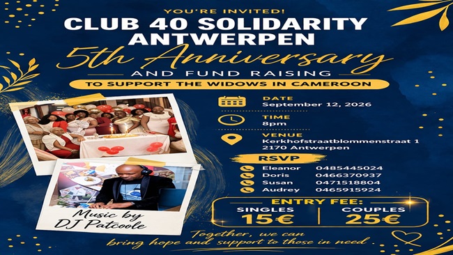 Club 40 Solidarity Antwerpen celebrates 5th Anniversary, reaches out to widows affected by Anglophone Crisis